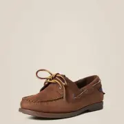 ARIAT ANTIGUA LADIES DECK SHOES IN WALNUT AND NATURAL TAN