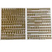 Stickers Letters Alphabet Upper Lower Case Numbers Symbols 2 Sheets Tan