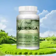 Moringa Capsules 6000mg - Green Superfood, Digestive,Immune & Metabolism Support