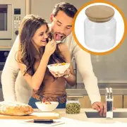 2 Pcs Container with Lid Spice Labels Glass Storage Jar Food Jars Sealed