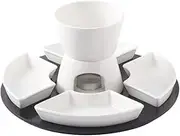 XWBLDBDFC Chocolate Melted Chocolate Fondue Set with Plates Stainless Steel Ceramic Forks Easy to Use and Long