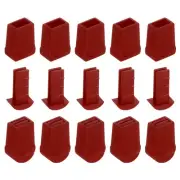 25Pcs Plastic Flat Bell End Stoppers, Cord Ends Lock with Lid, Dark Red
