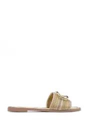[VALENTINO] V-LOGO FLIP FLOPS TEXTILE 37 GOLD