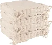 Nicola Spring Cream Seat Cushions - Pack of 4 - French Mattress Dining Chair Cushions Seat Pads Indoor Kitchen Outdoor Garden Patio Chair Pad Dining Bolster Pillow