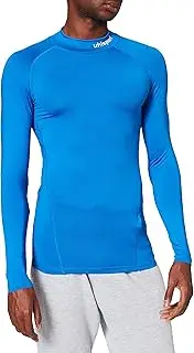[uhlsport] Men's Distinction PRO Baselayer Turtle Neck Outer Garment, Azure Blue