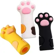 WOONEKY 3 pcs Cat Paw Cuticle Scissors Protector Silicone Scissors Cover for Cuticle Nippers Cute Safe Design Random Colors Essential Nail Care Accessory Random Color