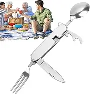 Camping Cutlery Set - Camping Fork, Knife, Spoon, Cutlery Set | Outdoor Cutlery Set, Hiking Cutlery Set, Folding Cutlery Set