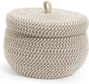 STOBAZA Rope Basket with Lids Small Round Woven Storage Baskets Key Basket Decorative Home Storage