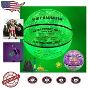 High-Elastic Glow-in-the-Dark Basketball - Size 6 with Pump for All Skill Levels