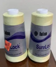 Lot Of 2 New Talon SureLock For Overlock Machines # 528 Yellow 3000 Yards