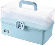 Homyl Plastic Medicine Storage Containers Medicine Box Organizer Home Emergencies First Aid Kit with Handle - Blue 3-Tier
