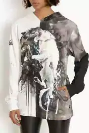 Blackmilk Two Wolves Hoodie Sweater Shirt Top Lora Zombie Size Medium M NEW NWT