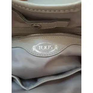 TOD’S G-Line粉膚色牛皮飾邊亮漆皮帆布手提包/斜背包/Tods G bag 粉膚色手提斜肩兩用包/ TODS