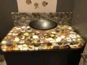 Natural Agate Bathroom Vanity Countertop, Agate Geode Countertop, Home Decor
