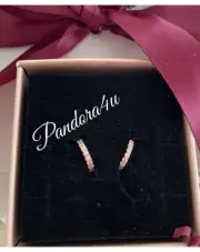 PANDORA Sparkling CZ Rose Gold GP ~ EARRINGs NeW Tags PANDORA BOX