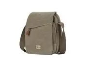 Troop London: Classic Small Zip Front Cross Body Bag - Khaki