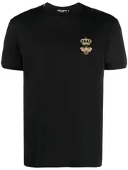 [Dolce & Gabbana] Dolce & Gabbana-T-Shirt In Cotone Con Ricamo In Filo Lurex-Uomo 46