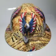 FULL BRIM Hard Hat custom hydro dipped WE THE PEOPLE EAGLES CONSTITUTION SICK