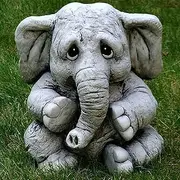 FEIYU BUY 3D Animal Elephant Statue Lucky Elephant Sculpture Resin Funny Elephant Garden Statue Decorative Garden Elephant Baby Statue