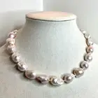 X-Large 20mm White Baroque Multi Faceted Hand Knotted Pearl Necklace
