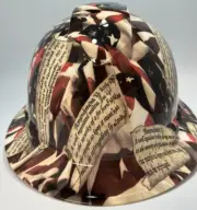 New Full Brim Vented Hard Hat Custom Hydro Dipped 2ND AMENDMENT FLAG
