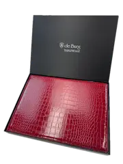 de Burg 4 Piece Table Place Mat Set Placemat with Croc Pattern - Red