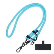 Phone Lanyard Adjustable Neck Wrist Lanyard with Lanyard Patch Navy Blue 1 Pack