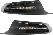 Foglights For VW For Jetta For Sagitar 2012 2013 2014 DRL Daytime Running Lights Fog Head Lamp Cover Turn Signal Daylight Fog Lights Assembly(White and Yellow)
