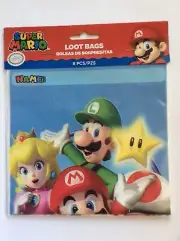 Nintendo Super Mario Brothers Party Loot Bags 1 Pkg 8 Birthday DesignWare Luigi