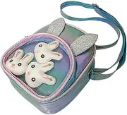 [FOMIYES] Glittering Cartoon Designed School Bag for Durable PU Single Shoulder Bag with Zipper Closure for Storing Candy and Daily Essentials Stylish