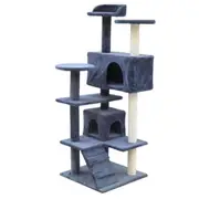 YES4PETS 130 cm Beige Cat Scratching Post Tree Scratcher Pole-Grey