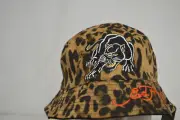 NEW ED HARDY Black Panther Leopard Print Reversible Bucket Hat size OSFM