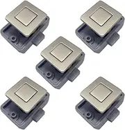 MTSmart RV Metal Cabinet Locks, Metal Push Button, Square Cabinet Latch for RV Motorhome Camper Truck Caravan Van Yacht Boat Marine, Camper Cupboard Knob RV Cabinet Latches (Pearl Nickel 5PC)