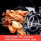 Oven Grill Cage Stainless Steel Meat Skewer Cage Heat-Resistant BBQ fadzt