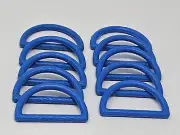 10 Vintage Blue Plastic Faux Wood Grain Texture 2" Dee Macrame Craft Rings