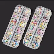 2 Boxes 3D Nail Art Patterns Thin Slices, Beauties Factory Mixed Design Fruit Lollies Butterflies Bows Cakes Flowers