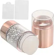 Ipetboom 1Set Double End Manicure Stamper Transparent Nail Stampers with Templates for Easy Nail Art Design Reusable Nail Stencils for Creative Patterns Present for Manicure