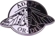 [Pinstant] Adapt or Die Black White Peppered Moth Moths Yin Yang Darwin Biology Evolution 1.25" Enamel Pin Badge, 1.25 Inches, Enamel, enamel