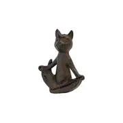 Sill & Sage Cast Iron Namaste Cat 12.50cm Home/Garden Decor Outdoor Ornament