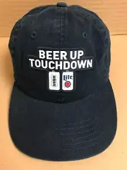 Miller Lite Hat Beer Up Touchdown Cap Dark Blue NFL Football Adjustable