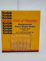 Kodak Color of Christmas 5 Replacement Extra Bright Bulbs K71251 5x2.5V Clear