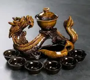 Ceramic Teapot with Infuser Semi Automatic Tea Set Magic Teapot with 8 cups