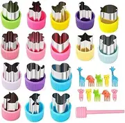 Vegetable Cutter Shapes Set, 27 Pack Mini Cookie Cutter, Mini Cookie Cutters Fruit Cookie Pastry Stamps Mold for Kids Baking and Food Supplement Tools Accessories