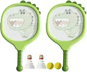 Children's Badminton Racket - Badminton Tennis Rackets for Kids | Badminton Tennis Rackets for Kids, Toddler Tennis Racket, Dinosaur-Themed Tennis Racket Kids for Boys Girls