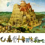 Wooden Jigsaw Puzzle for Adults by FoxSmartBox - 420 Pieces - The Tower of Babel