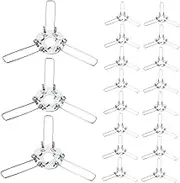 TEHAUX 24pcs 3 Fork Lampshade Spring Clip Adapter Lamp Holder Lamps Lanterns Metal Fixing Spring Clip for Fixtures Silver 140 Mm
