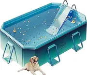 Above Ground Pool with Slide Foldable Non-Inflatable Kids' and Adults' Outdoor Swimming Pool, Kid Pool for Backyard Dog Pools for Family Garden Backyard(Size:2.6m/8.53ft)
