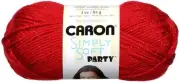 3 Pack Caron Simply Soft Party Yarn-Rich Red Sparkle H97PAR-15