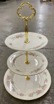 Eggshell 3 TIER HOSTESS TRAY Server Tidbit Stand