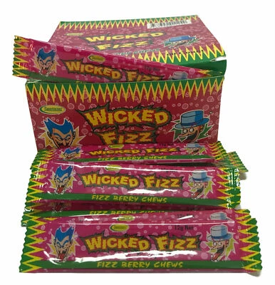 Bulk Lollies 72 x Wicked Fizz Chews Berry Halloween Candy Buffet Party Favors